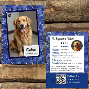 Therapiehond Ruilkaart Blauwe Glitters Visitekaartje