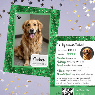 Therapiehond Ruilkaart Groen Glitter Visitekaartje