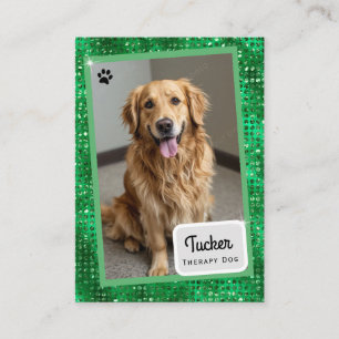 Therapiehond Ruilkaart Groen Glitter Visitekaartje