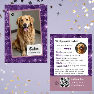 Therapiehond Ruilkaart Paarse Glans Visitekaartje