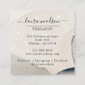 Therapist abstracte aardeWaterverf Vierkante Visitekaartje (Achterkant)