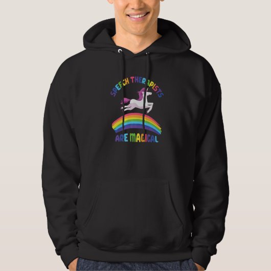 Therapist Are Magical  Unicorn Speech Therapist Hoodie (Voorkant)
