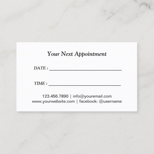 Therapist Blue Water Appointment Afsprakenkaartje (Achterkant)