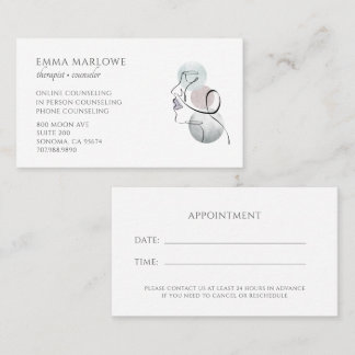 Therapist Counselor Business & Appointment Card Visitekaartje