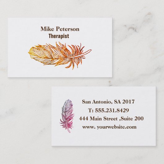 Therapist Custom UV Matte Business Card Visitekaartje (Voorkant / Achterkant)