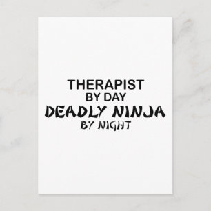 Therapist Deadly Ninja bij nacht Briefkaart