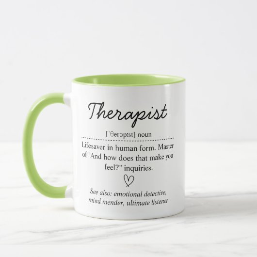 Therapist Definition Mug, Inspirational Mental Hea Mok (Links)