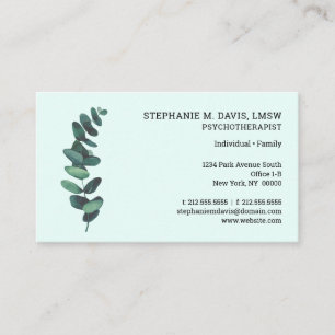 Therapist Eucalyptus Mint Green Visitekaartje