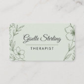 Therapist Floral Sage Green Professional Visitekaartje (Voorkant)