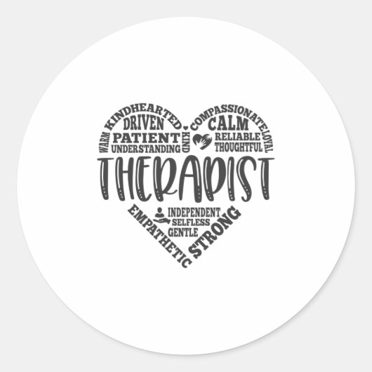 Therapist, gedrags-, psycholoog ronde sticker (Voorkant)
