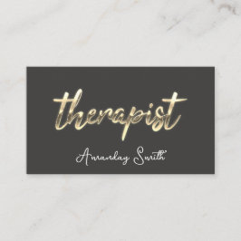 Therapist Golden Script QR Code Grijs Grijs Visitekaartje