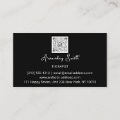 Therapist Golden ScriptQR Code Logo Black White Visitekaartje (Achterkant)