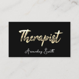 Therapist Golden ScriptQR Code Logo Black White Visitekaartje
