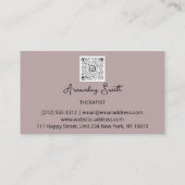 Therapist Golden ScriptQR-code Logo Blush Visitekaartje (Achterkant)