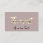 Therapist Golden ScriptQR-code Logo Blush Visitekaartje (Voorkant)