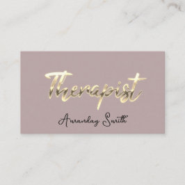 Therapist Golden ScriptQR-code Logo Blush Visitekaartje