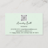 Therapist Golden ScriptQR Code Logo Mint Green Visitekaartje (Achterkant)