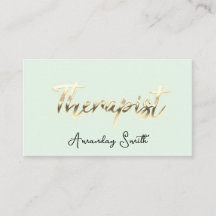 Therapist Golden ScriptQR Code Logo Mint Green