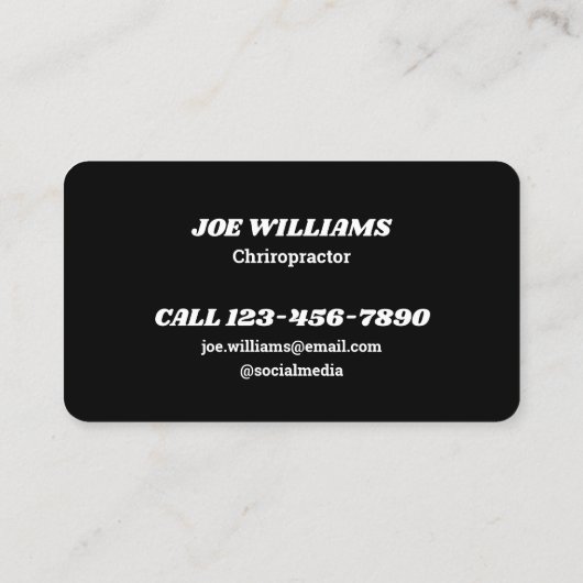 Therapist in het Chiropraktijk Manual Visitekaartje (Achterkant)