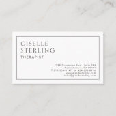 Therapist Luxury Minimalist Black White Visitekaartje (Voorkant)