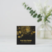 *~* Therapist Psychic Gold Glitter Bokeh Mystical Vierkante Visitekaartje (Staand voorkant)