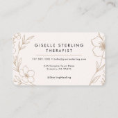 Therapist Psychologist Floral Visitekaartje (Achterkant)