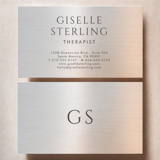 Therapist Psychologist Metallic Visitekaartje