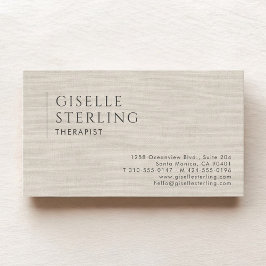 Therapist Psychologist Natural Linen Visitekaartje