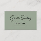 Therapist Psychologist Sage Green QR Code Visitekaartje (Voorkant)