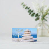 Therapist, stenen, goudboom Silhouette Visitekaartje (Staand voorkant)