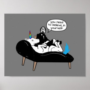 Therapist Unicorn gelooft niet in zichzelf Poster
