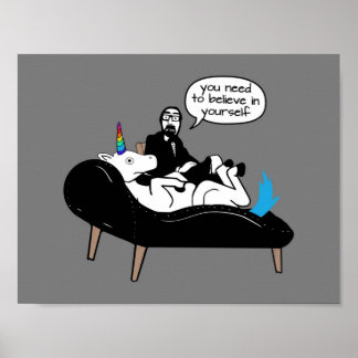 Therapist Unicorn gelooft niet in zichzelf Poster