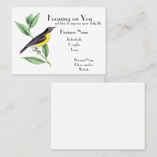 "Therapist" Visitekaartje (Voorkant / Achterkant)