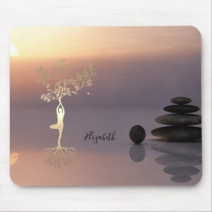 Therapist Zen Stones, Sunset Tree Silhouette Muismat
