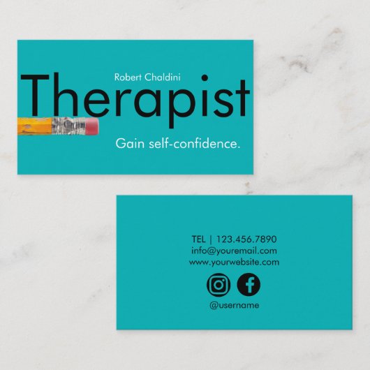 Therapistisch blauw visitekaartje (Voorkant / Achterkant)