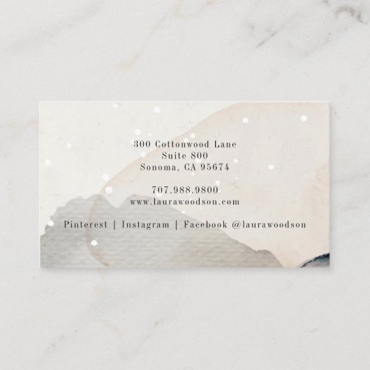 Therapistische adviseur Abstracte Waterverf Vormen Visitekaartje (Achterkant)