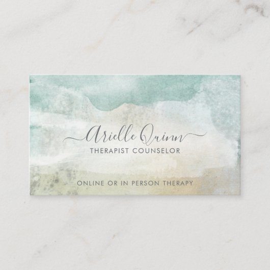 Therapistische adviseur Serene Abstracte Waterverf Visitekaartje (Voorkant)