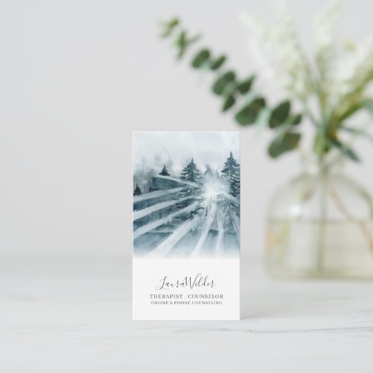 Therapistische adviseur Sunlight Through Trees Visitekaartje (Staand voorkant)