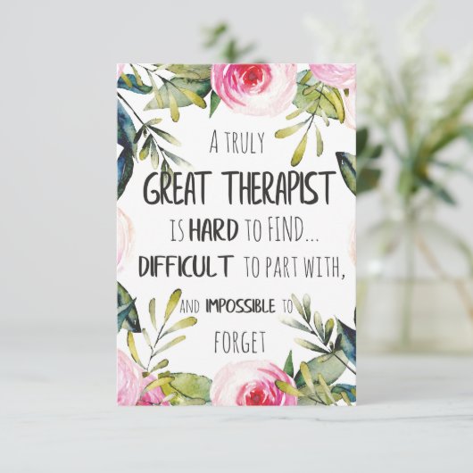 Therapistische appreciatie Gift Dank u Citaat (Staand voorkant)