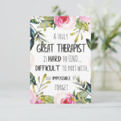 Therapistische appreciatie Gift Dank u Citaat Bedankkaart (Staand voorkant)