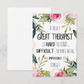 Therapistische appreciatie Gift Dank u Citaat Bedankkaart (Voorkant / Achterkant)