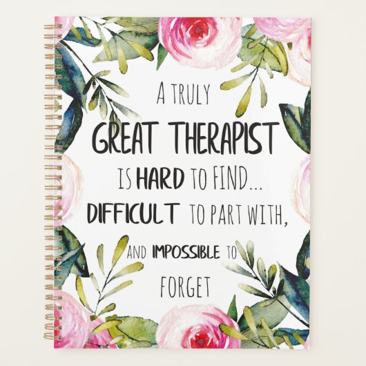 Therapistische appreciatie Gift Dank u Citaat Planner (Voorkant)
