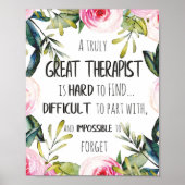 Therapistische appreciatie Gift Dank u Citaat Poster (Voorkant)