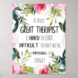 Therapistische appreciatie Gift Dank u Citaat Poster