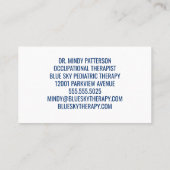 Therapistische bouwstenen voor kindergeneeskunde visitekaartje (Achterkant)