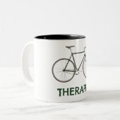 Therapistische fiets tweekleurige koffiemok (Voorkant links)