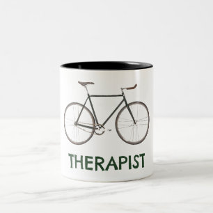 Therapistische fiets tweekleurige koffiemok