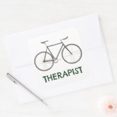 Therapistische fiets vierkante sticker (Envelop)