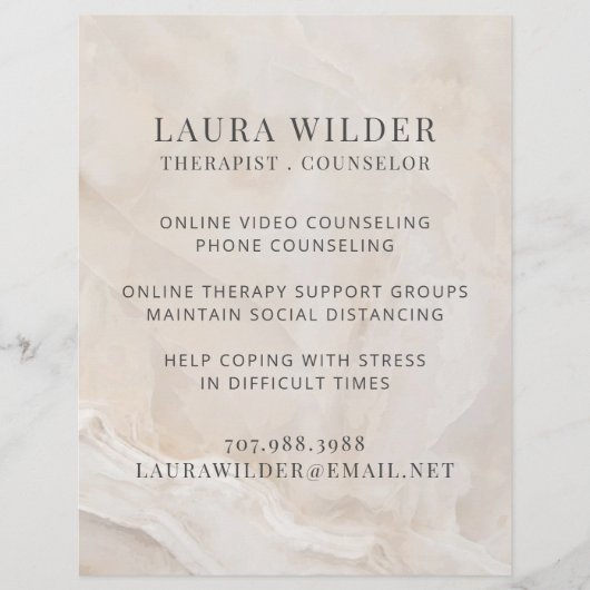 Therapistische raadsman online of telefonisch flyer (Voorkant)