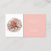 Therapistische spa Succulent Yoga Healing QR Code Visitekaartje (Voorkant)